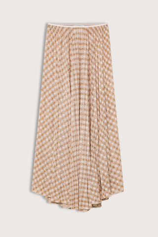 flat lay Diamond Jersey Pleated Skirt alba Pleated skirt
Diamond jersey shimmers
Subtle lurex thread
Small elastic waistband
Flared volume at the hem play
Soleil pleat