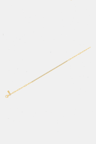 flat lay Diamond Segment Mini Link Bracelet 14k Yellow Gold