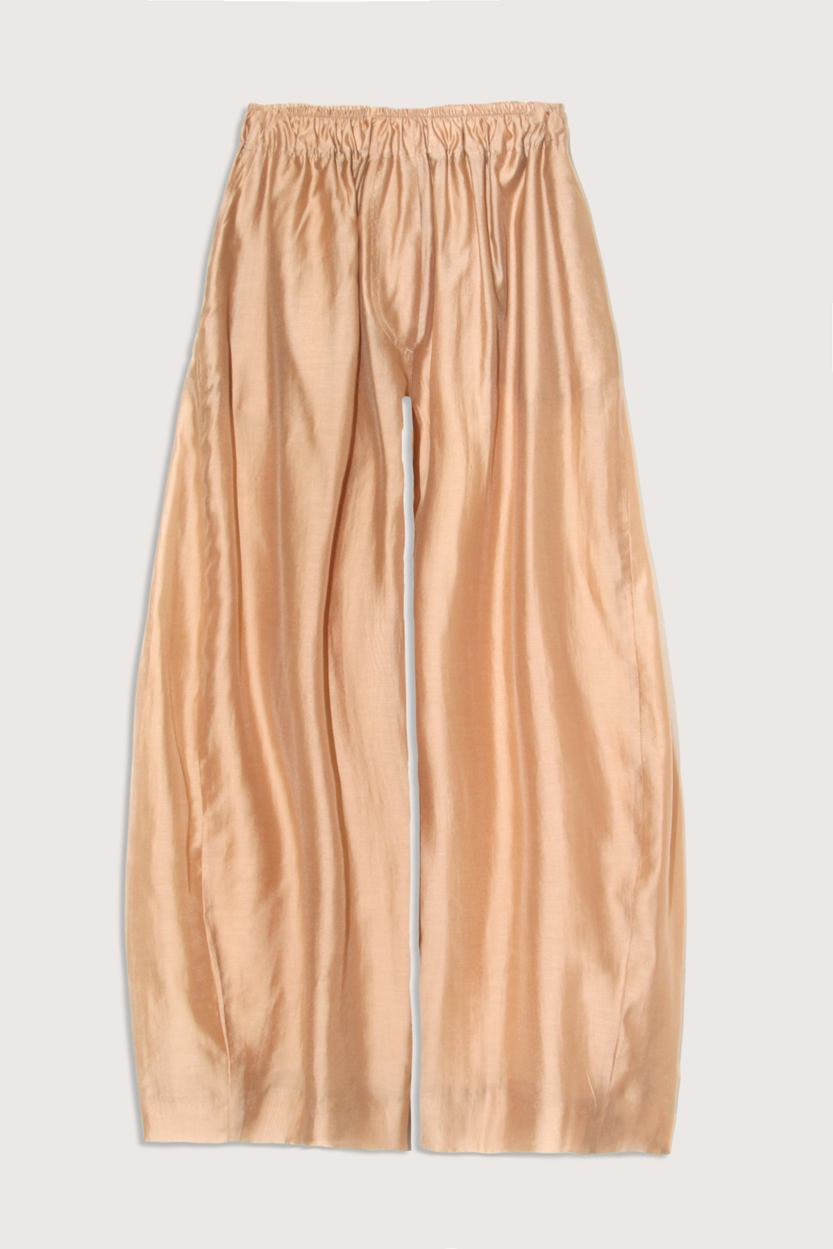 flat lay Dora Sheer Pant nude Short length
Sheer matieral
Elastic Waist Band
Barrel leg