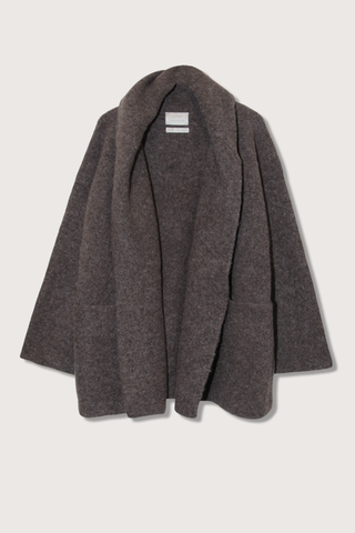 flat lay Double Face Coat Blackend SOFTLY FELTED
DOUBLE FACE KNIT
OVERSIZE PATCH POCKETS
DEEP SHAWL COLLAR