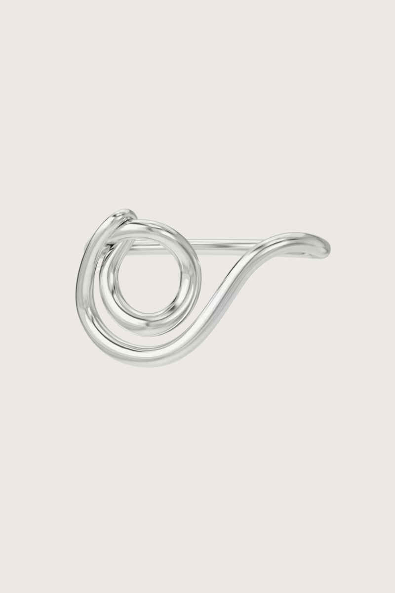 flat lay Double Lasso Ring Silver 925 Rhodium Plated Sterling Silver
Product details: S:48 cm, M:52 cm, L:56 cm