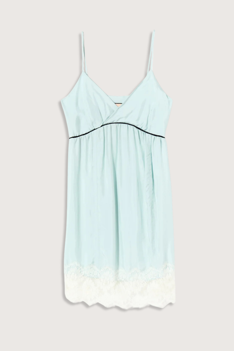 flat lay Dress Light Viscose Twill / Lace morning mist Midi slip dress
Light viscose twill
V neck
Cami style upper
Lace details
100% viscose