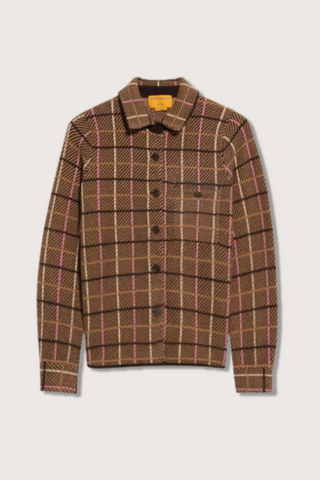flat lay Dylan Plaid Shirt In Cashmere Long Sleeve
Plaid pattern
Regular fit
Single chest pocket with button closure