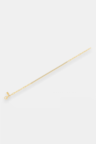 Diamond Segment Mini Link Bracelet Yellow Gold