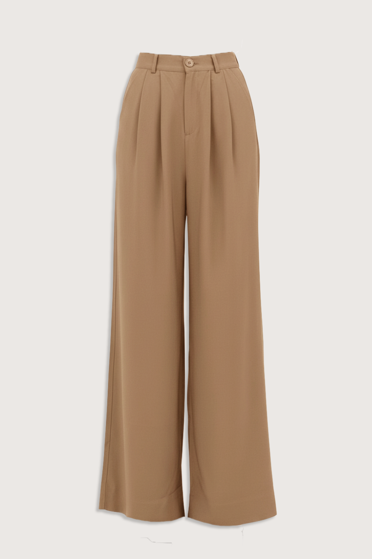 flat lay Fabi Pant Camel Tailored fit 
High waisted
Double pleated