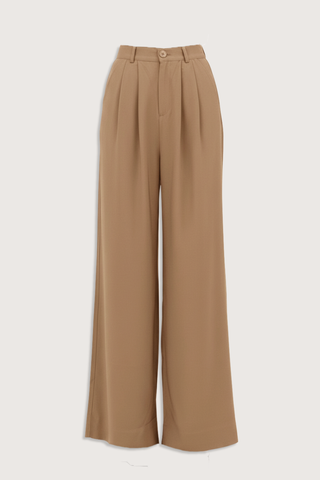 flat lay Fabi Pant Camel Tailored fit 
High waisted
Double pleated