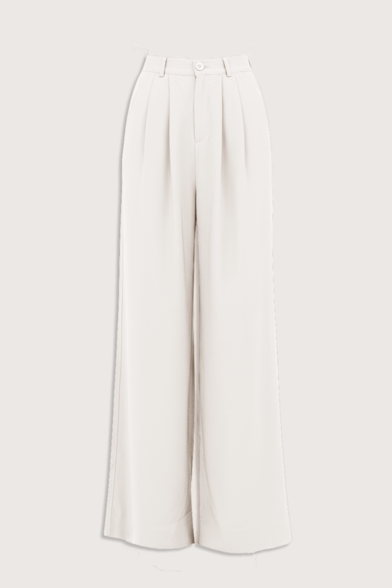 flat lay Fabi Pant White Tailored fit
High waisted
Double pleated