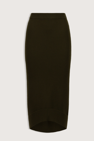 flat lay Fitted Merino Skirt marsh green Fitted skirt
Fine merino
Streamlined silhouette
Stretch high waisted
Fine Merino Rib
88% Merino Wool 11% Polyamide 1% Elastane