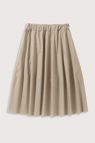flat lay Gea Skirt  Khaki Elasticated Waist
Midi length
100% Cotton Poplin