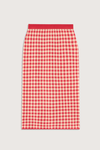 flat lay Gingham Long Skirt scarlet red GINGHAM SLIP SKIRT
LIGHT-WEIGHT
Softly contoured fit
MIDI SKIRT LENGTH
PULL-ON SKIRT WITH A SMALL SPLIT IN THE BACK
RIB WAISTBAND, ELASTICATED
54% LINEN, 46% SILK
