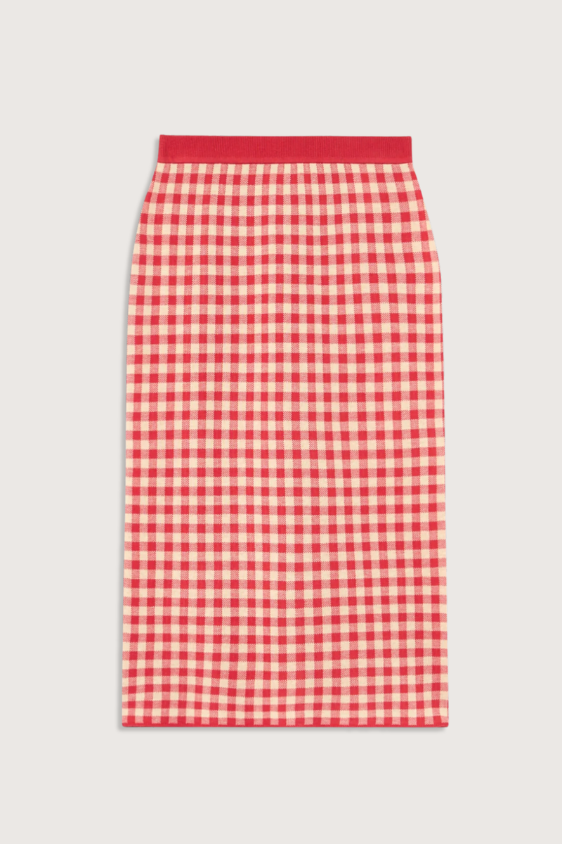 flat lay Gingham Long Skirt scarlet red GINGHAM SLIP SKIRT
LIGHT-WEIGHT
Softly contoured fit
MIDI SKIRT LENGTH
PULL-ON SKIRT WITH A SMALL SPLIT IN THE BACK
RIB WAISTBAND, ELASTICATED
54% LINEN, 46% SILK