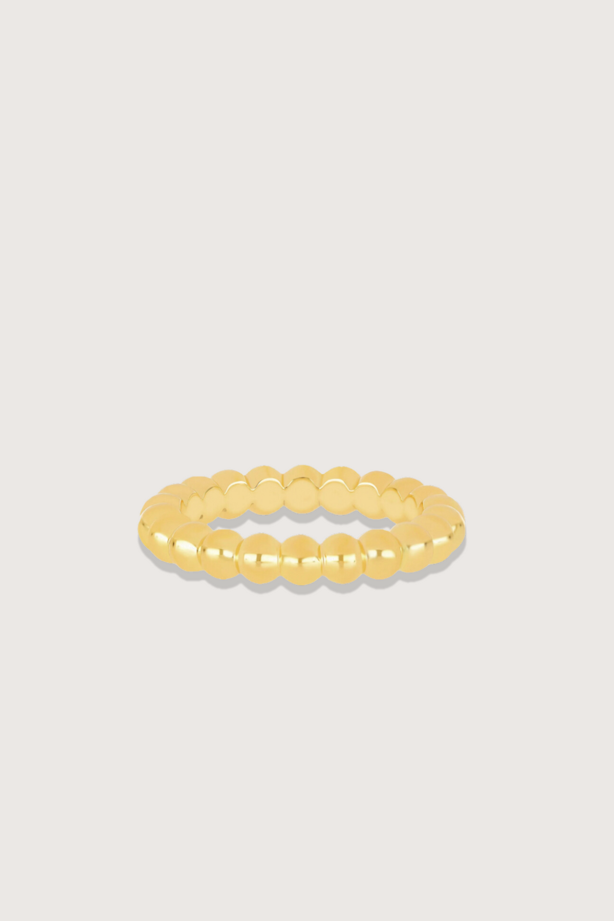 flat lay Gold Ball Stack Ring 14k gold