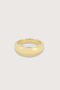 flat lay Gold Jumbo Dome Ring 14k gold