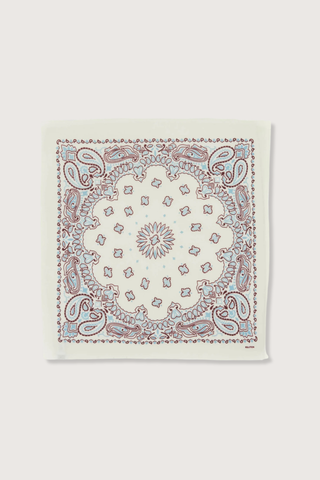 flat lay Hachiko Bandana Scarf Blanc/Sienne cashmere