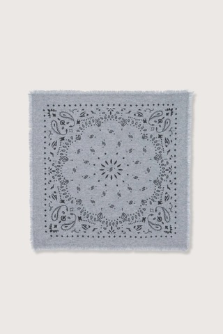 flat lay Hachiko Bandana Scarf Grey cashmere