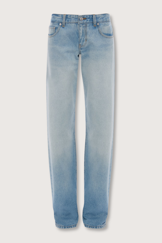 flat lay Harper Mid Rise Zip Fly Jean Low rise
Heritage blue wash
Non-stretch
Mid-weight denim
Five pocket styling
Front zip fly
Branded leather patch and denim shank button