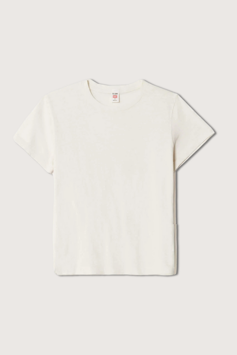 flat lay Heritage Classic cotton crewneck Tee Vintage White