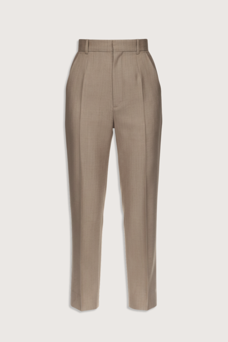 flat lay High Waisted 3/4 Trouser limestone
slim tailored fit
100% Wool
Clasp closure
belt loop
zip closure