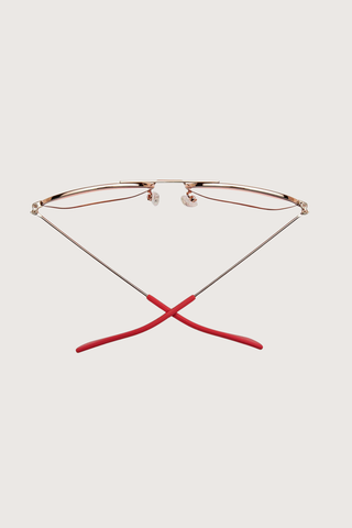 top profile Hooper Reading Glasses  Classic +0.00 aviator style rose gold frame clear lens