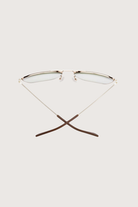 top profile Hooper Reading Glasses Polished Gold Green +1.50 aviator style polished gold frame green tint lens