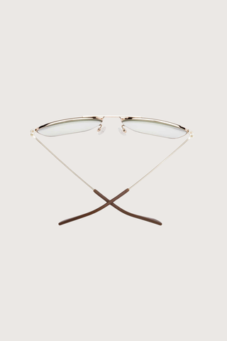 top profile Hooper Reading Glasses Polished Gold Green +1.50 aviator style polished gold frame green tint lens