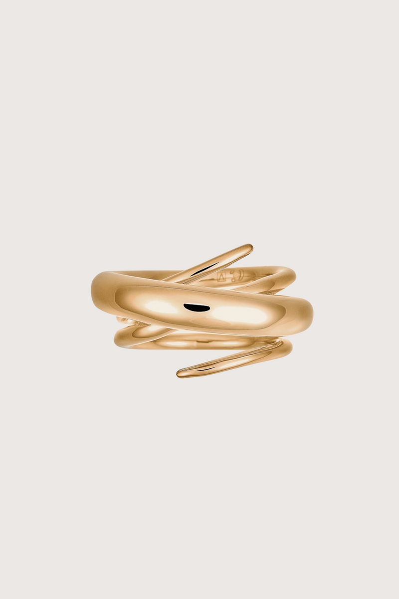 flat lay Hurly Burly Ring Vermeil 925 Silver covered with 18 carat gold (Vermeil 5 microns)