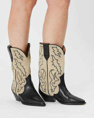 Duerto Embroidered Cowboy Boots Black
