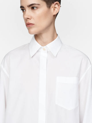 Covered Placket Shirt in White