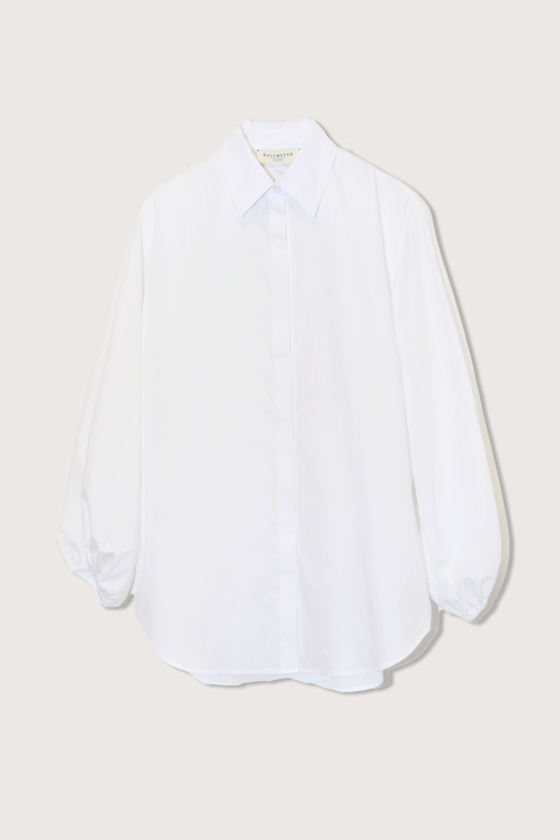 flat lay Ilia Balloon Sleeve Blouse white