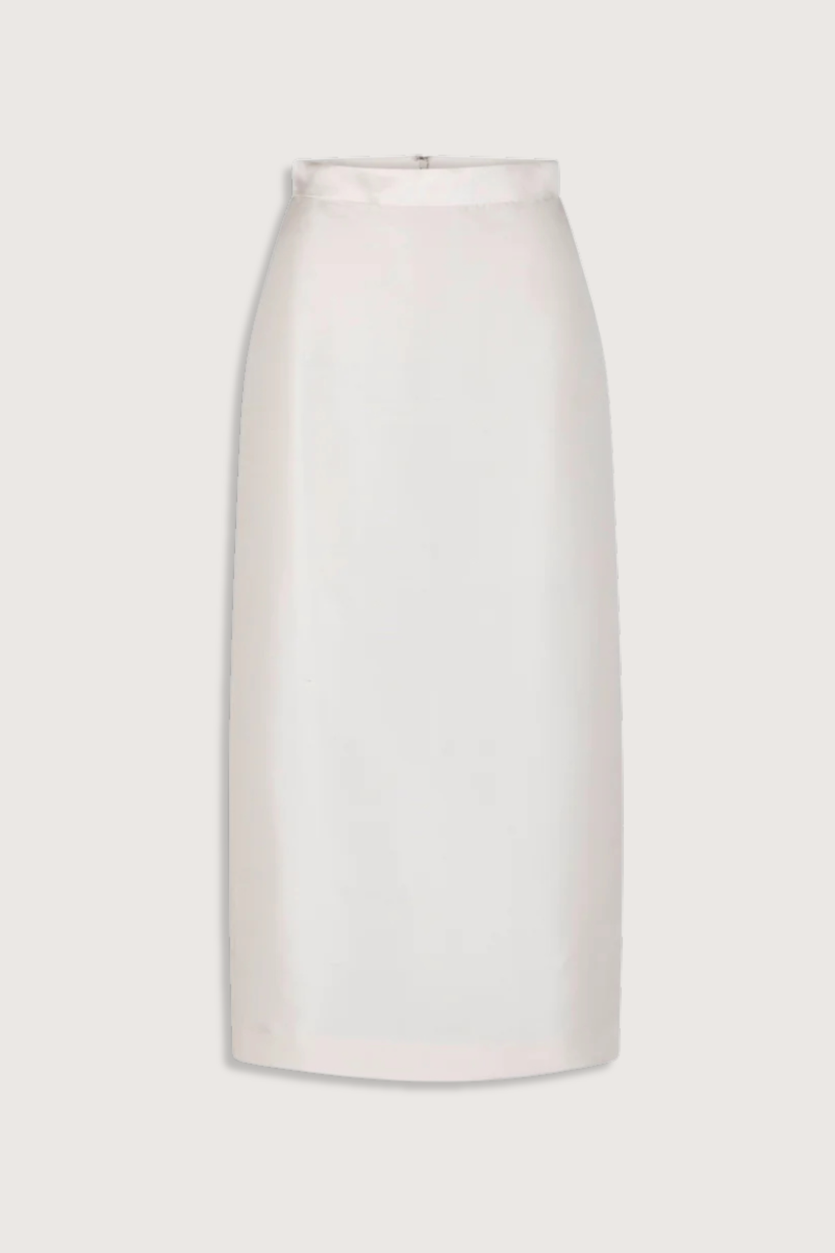 flat lay Irene Silk Shantung Skirt ivory Midi pencil skirt
Wide waistband
Internal grosgrain