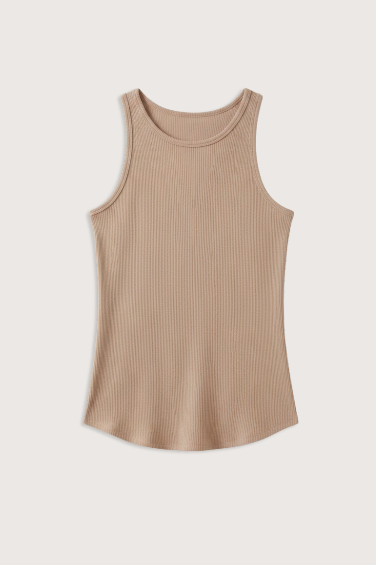 flat lay Jameela Racerback Tank Dune Fitted racerback tank
Brushed rib