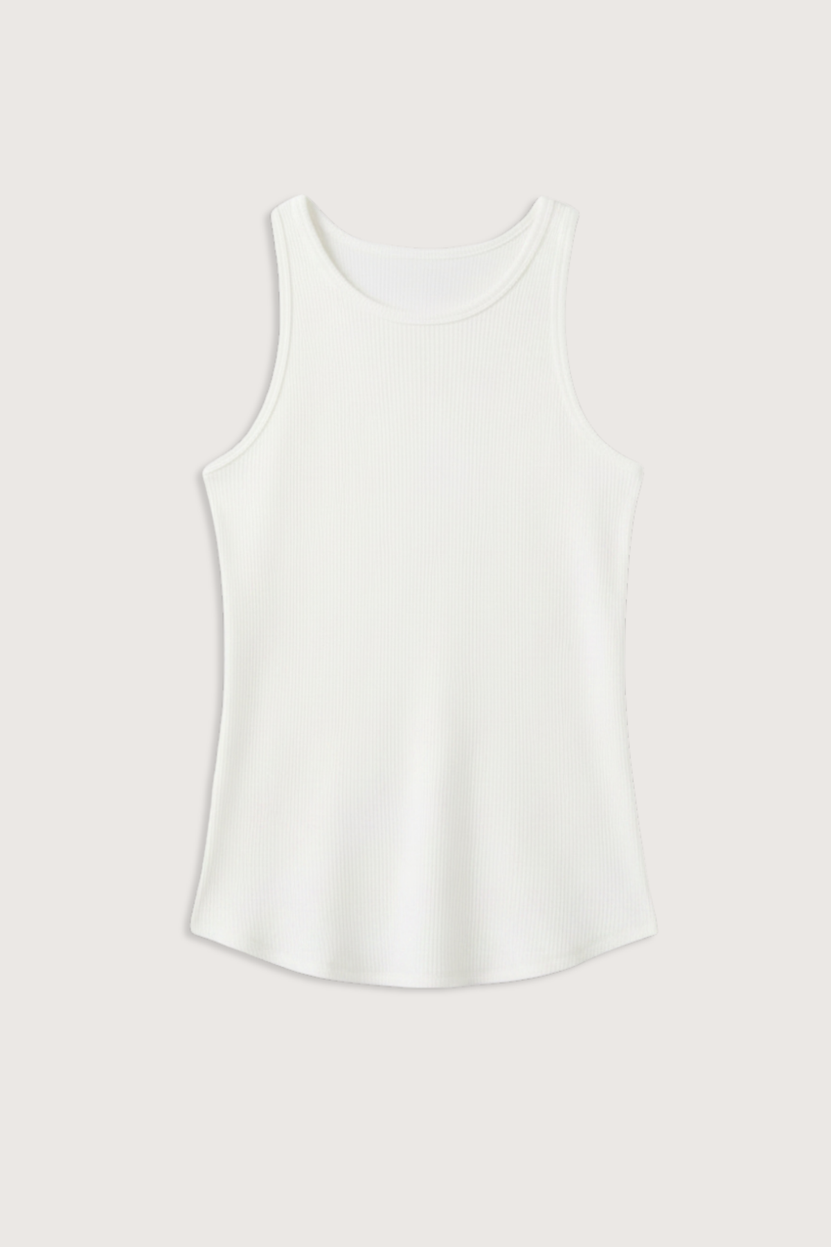 flat lay Jameela Racerback Tank Gardenia Fitted racerback tank
Brushed rib
