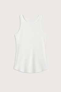 flat lay Jameela Racerback Tank Gardenia Fitted racerback tank
Brushed rib