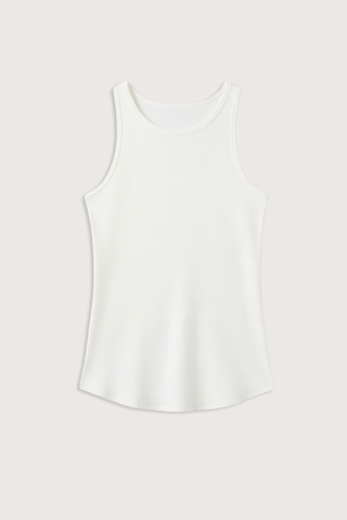 flat lay Jameela Racerback Tank Gardenia Fitted racerback tank
Brushed rib