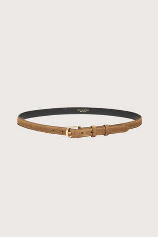 flat lay Jane Suede Belt martora 25mm belt
Bombe finish
Signature hardware with gold buckle
Black leather lining