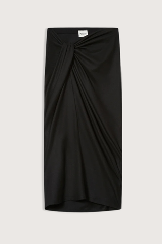 flat lay Jeldia Flannel Jersey Skirt black Draped flannel jersey midi skirt
Fitted
Mid-rise
Draped knot effect at the front
Elastic waistband
Polyester 66% Wool 29% Elastane 5%