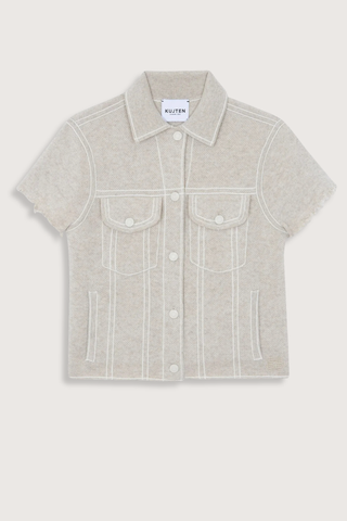 flat lay Jessinda Short Sleeve Jacket Jacket Jessinda oats white
Straight cut
Composition: 100% cashmere
4-threads