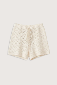 flat lay Kindra Croche Relaxed Short gardenia Relaxed crochet stitch shorts
Easy fit and soft texture