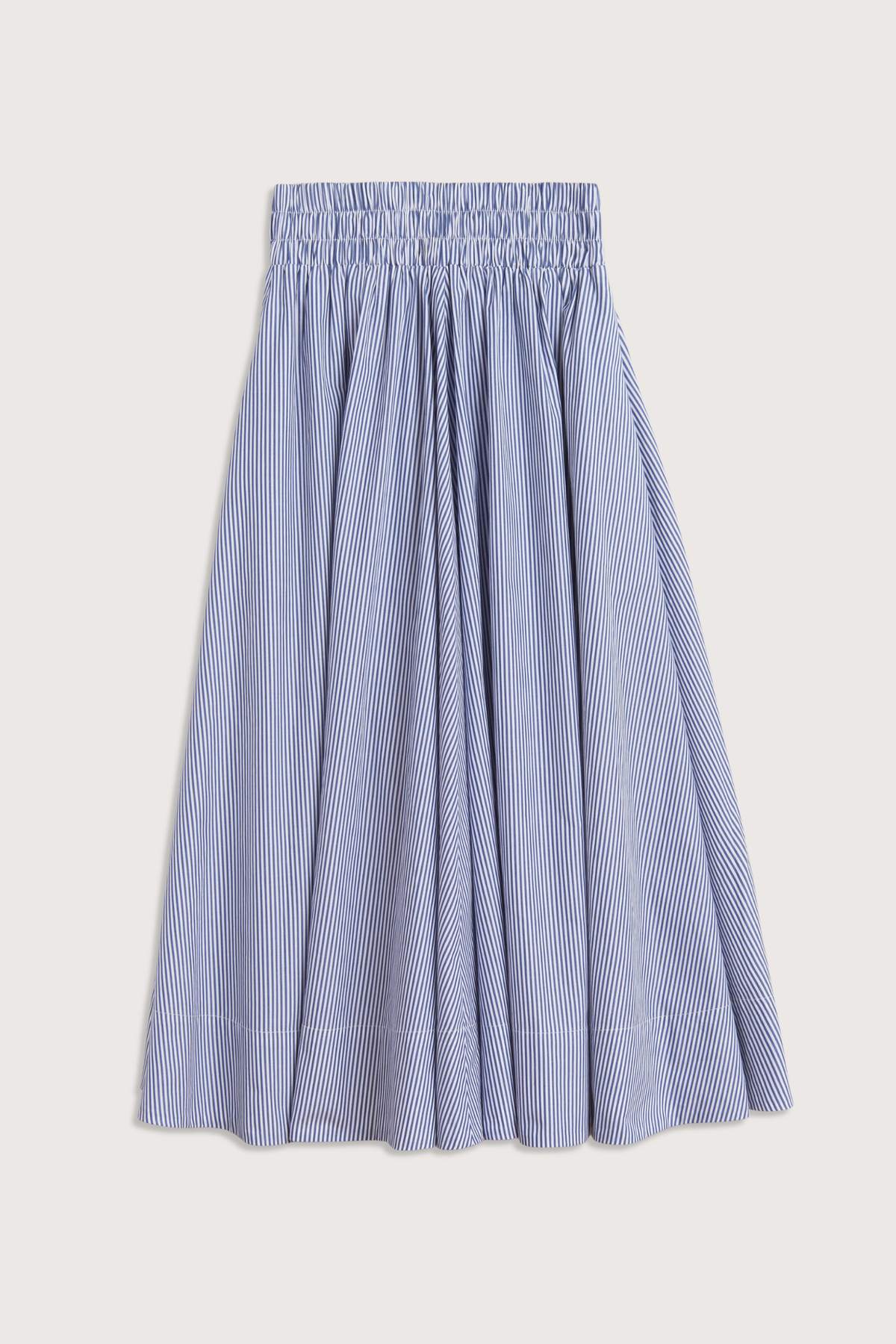 flat lay Kyria Poplin Striped Skirt Navy Stripe Full skirt
Elastic waistband
100% cotton