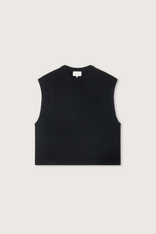 Mari Sleveless Boxy Top Black