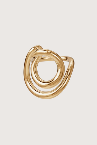 flat lay Lasso Ring Vermeil 925 Silver covered with 18 carat gold (Vermeil 5 microns)