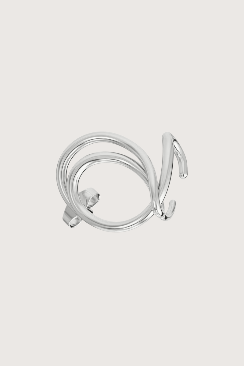 flat lay Lasso Single Earring Silver Sold as a single earring
925 Rhodium Plated Sterling Silver