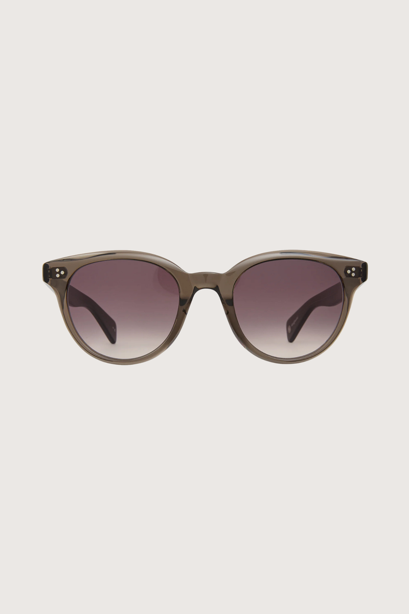 front profile Laurice Sunglasses Soft curve frame round light black frame gradient purple lens