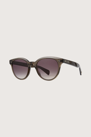 angled profile Laurice Sunglasses Soft curve frame round light black frame gradient purple lens