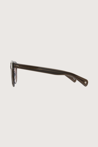 side profile Laurice Sunglasses Soft curve frame round light black frame gradient purple lens