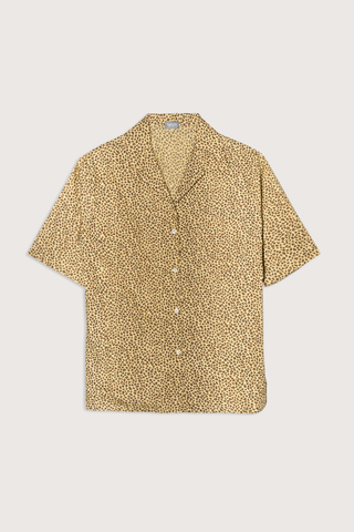 flat lay Le Camp Cheetah Shirt gold Relaxed fit
Short sleeve
Button front
Camp style shirt
Front pocket
100% Japanese Cotton