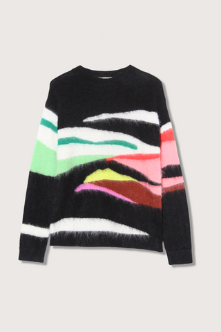flat lay Lewis Brushed Mohair long sleeve black multicolor