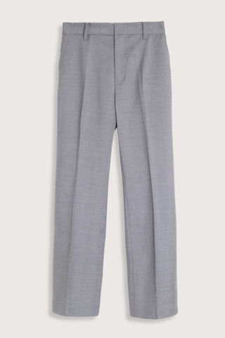 flat lay Light Wool Elastic Pant Grey Melange Straight leg
Clasp closure
Back elastic waist
Belt loops