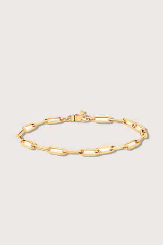 flat lay Lola Chain Bracelet 14k Yellow Gold 