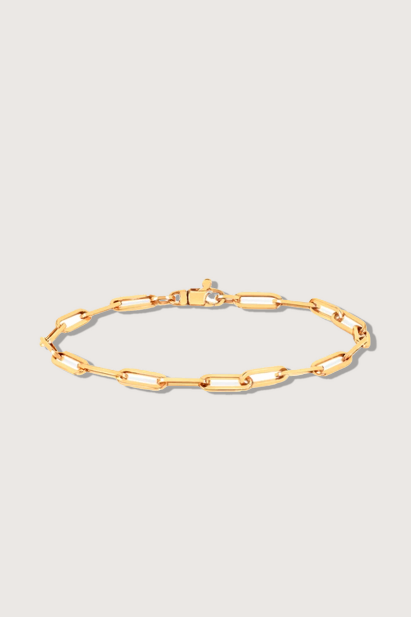 flat lay Lola Chain Bracelet 14k Yellow Gold 